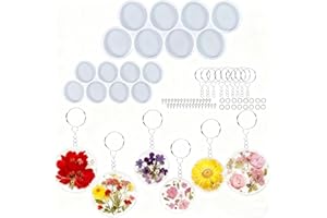 WYAHYQ Stampi per Resina Epossidica Stampo rotondo in silicone Resina Accessori Ciondolo portachiavi