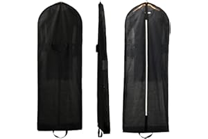 HIMRY - Set di 3 custodie per Abiti Traspiranti, Pieghevoli, Circa KXB107-2 Tasche per Accessori, per Vestiti da Sera, Cappotti, Chiusura Lampo, 3 Pezzi, Colore: Nero, 3 Pezzi