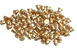 Yibuy 100 perni Pogo in rame placcato oro, 2 x 2 mm, sonda caricata a molla