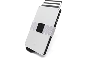 Stealth Wallet RFID Portfel na Karty - Smart Minimalistyczne Pop Up Portfele - Smukłe Lekkie Metalowe Uchwyty na Karty Kredytowe dla Mężczyzn i Ochrona Bezdotykowa (Srebrny)