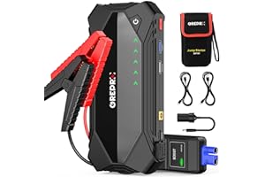 GREPRO Jump Starter Power Pack (Up to 10.0L Gas, 8.0L Diesel), Car Battery Booster Jump Starter for 12V Vehicle, Power bank with 3.0 Quick Charge Dual USB and 15V Out Ports, Flashlight,Compass