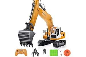 s-idee® E561-003 1/16 Rc Schaufelbagger + DREI Anbauteile 15 Kanal Bagger 1:16 mit 2,4 GHz ferngesteuert mit Akku und Ladegerät