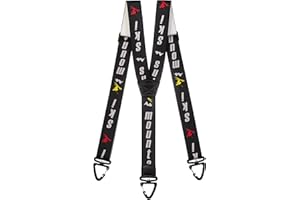 Olata Adjustable Ski Salopette X- and Y-Shape Braces/Suspenders with Plastic Carabiner Clips