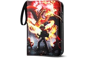 GCMUUP Sammelalbum für Karten 4 Taschen, 50 Seiten 400 Karten Kapazität Sammelkarten Album,PU Tragbar Wasserdicht Karten Halter Heft Ordner Buch