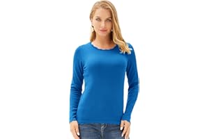 GRACE KARIN Donna Maglione Scollo Barchetta Design Orlo Irregolare Manica Lunga a Palloncino