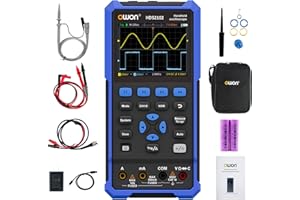 OWON HDS2102 2 in 1 Hand oszilloskop, 100MHz Bandbreite USB Typ C mit 3,5 Zoll LCD Display, 20000 Zählungen Digital multimeter, 2 Kanal Digital Oszilloskop