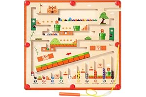 JRD&BS WINL Montessori Giocattoli per bambini piccoli in età di 3 4 5, tavole di attività puzzle in legno per motricità fine, tavole labirinto di numero e colore, regali per età 3-12 (Funghi)