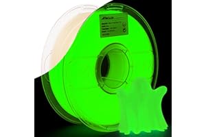 AMOLEN Filament PLA 1,75mm, Glow in the Dark Vert, Imprimante 3D Filament, 1kg/2,2 lb Bobine, Phosphorescence Filament pour Imprimante 3D, Lumineux Vert