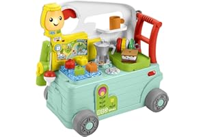 Fisher-Price - Ridi e Impara Camper 3-in-1, giocattolo a spinta per primi passi e centro attività musicale, Giocattolo per Bambini 9-36 Mesi, HCK51