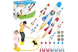 BBWELL Juguete de cohete para niños, presión de aire de cohete, lanzador de cohete para niños, juegos al aire libre para juguetes para niños 3 4 5 6 7 8 9 años regalo niña 3-11 años escolarización