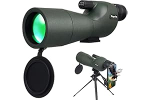 BIBIRE Spektiv mit Stativ und Smartphone-Adapter, 25-75x60 HD-Spektiv mit Tragetasche für Zielschießen, Vogelbeobachtung und Wildtierbeobachtung