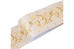 HBOS Carta da Parati Bordatura Impermeabile Autoadesiva Vintage Motivo a Fiori 3D Decorazione per Soggiorno Bagno e Cucina