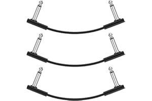 Donner 15cm Guitar Effect Pedal Cable Flat Patch Cable Black 3-Pack