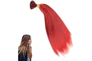 prinfantasy Feather Hair Extension Synthetic Feathers Red Striped Stick Hair Pieces, BZ239