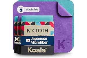 KOALA LIFESTYLE Koala Lens Cleaning Cloth | Japanese Microfiber | Glasses Cleaning Cloths | Eyeglass Lens Cleaner | Cloth Cleaners for Camera Glass Lenses and Screen Cleaning | Blue & Purple (Pack of 3)