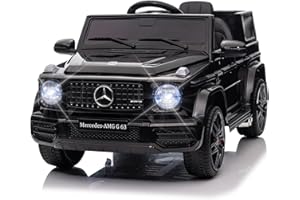 VITONIS Voiture électrique Mercedes-Benz G63 pour Enfants 12 V, Voiture électrique 2 Portes avec télécommande 2,4 GHz, MP3, Musique, éclairage LED, véhicule Cadeau pour garçons et Filles, Noir