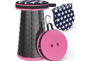 ALEVMOOM Taburete Telescópico de Cámping, Taburete Telescópico Plegable Liviano, Nailon para Cámping, Caza, Pesca, Senderismo, Viaje, Barbacoa, Carga Máxima 200kg