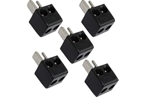 AERZETIX - Set di 5 - Connettore DIN a 2 pin - Spina maschio a 2 pin - Montaggio con morsetti a vite - Colore nero - per altoparlanti - C43778