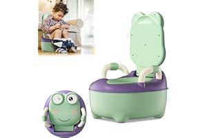 YRHome Töpfchen Kinder Babytopf WC/Klo Toiletten Training Frosch-Design Toilettentrainer Baby Kindertoilette Toilettensitz Klositz mit Rückenlehne, Griffe, abnehmbarem Behälter(Typ A, Grün)