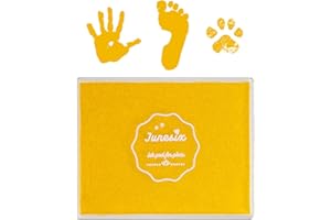 ANCWZOZ Ink Pad, 5x4'' Washable Non-Toxic Ink Stamp Pad for Baby Footprint Handprint, Yellow