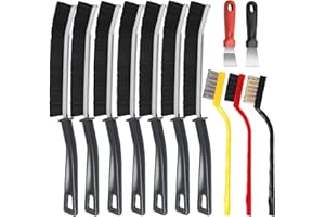 Brosse de Nettoyage à Poils Durs 12 Pièces pour Cuisine, Toilettes, Salle de Bain et Maison, Brosse à Joint pour Carrelage et Fente de Fenêtre, Nettoyeur de Joints,FHISKUNYU