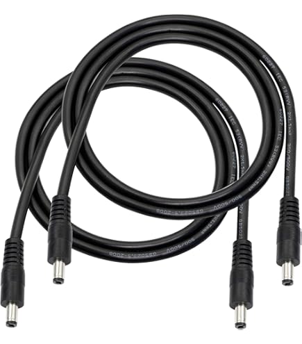 Security-01 Lot de 2 rallonges d'alimentation CC 5,5 mm x 2,1 mm, pour