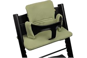 Ukje Kissen kompatibel mit Stokke Tripp Trapp - Weiches Sitzkissen für Säuglinge, Babys & Kleinkinder, Hochstuhlzubehör, Baumwollstoff-Einsatz, Handgefertigt in Europa (Green)