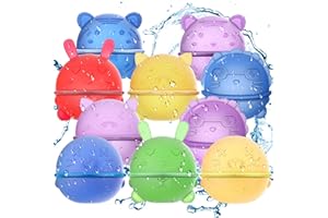 Variglas 10 Stück Wasserbomben Wiederverwendbar - Silikon Magnetische Wasserbomben Selbstschließend,Pool-Strand-Wasserspielzeug für Kinder und Erwachsene,Sommerspielzeug Outdoor-Aktivitäten
