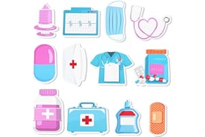 Telooco Lot de 12 blocs de notes adhésives amusantes pour infirmière, 240 feuilles essentielles médicales autocollantes, adaptées pour les hôpitaux, les écoles et les infirmières