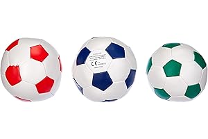 Lena Deportes Blando Balones de Futbol 3-Piezas Set por 12+ Meses Niños, 10 cm Diámetro, Multicolor