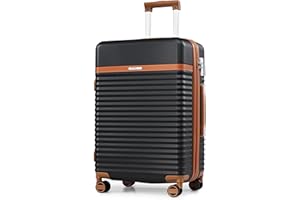 Joyway Valises de Voyage, Bagages Moyenne en ABS, Ultra-Légère Valise Rigide Durable Expansible, avec 4 Roues Pivotantes à 360° et Serrure TSA – 41x25x66 cm