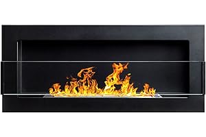 GLOBMETAL CAMINETTO A BIOETANOLO BIOCAMINO 900X400 DA PARETE CON VETRO NERO OPACO CERTIFICATO