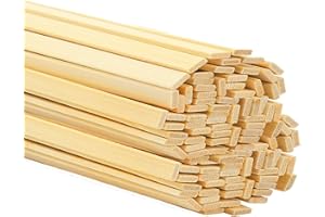 HOTKRUMP 180 listones de madera de bambú, largos y redondos, varillas de bambú natural, varillas redondas de madera para manualidades, manualidades y decoración (40 cm de largo x 0,9 cm de ancho x 0,2 cm de