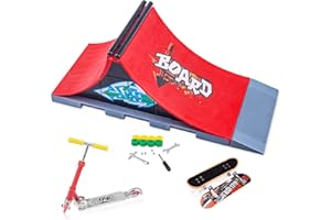 shirylzee Finger Skateboard Rampe Set, DIY Fingerboard Ultimate Sport, Mini Skateboard Ramp mit Fingerboard Skate Park Sporttraining Spielzeug für Kinder (A)