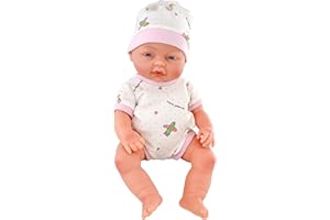 The Magic Toy Shop Bibi Doll - 14" Anatomically Correct Soft Vinyl Lifelike New Born Realistic Baby Girl Boy Doll (Girl Doll)