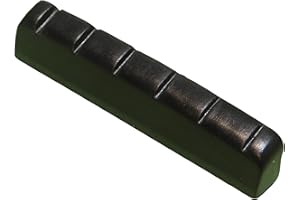 BLACK DOG MUSIC Sillet de guitare pour gaucher noir acoustique ou électrique 43 mm x 6 mm en résine de qualité.