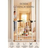 75-85 cm Bebek G&uuml;venlik Kapısı Otomatik Kilit, &Ccedil;ift Emniyetli Beyaz G&uuml;venli Ev &Ccedil;ocuk G&uuml;venlik