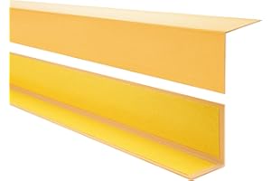 QUEST Cornière PVC Rigide Autoadhésive – Baguette d’Angle de Protection en PVC Dur pour Mur et Rebord – Profilé de Coin – 35x35mm, 150cm, doré