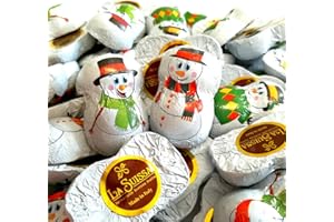 Pupazzo di Neve di Cioccolato La Suissa Kg 1 - Cioccolatini al Latte ripieni alla crema Gianduia a forma di Pupazzi di Neve - Senza Glutine