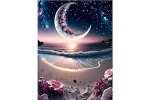 PUJEKNM Diamond Painting Set für Erwachsene-Diamond Painting Kits Mond,5D Strand Diamant Malerei Set,DIY Diamantmalerei Basteln Bilder Arts als Geschenk für Home Wand Décor 30x40cm