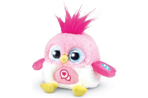 VTech - LoLibirds Rose, Peluche Interactive Oiseau à Poser sur l'Épaule, Yeux Lumineux Multicolores, Compagnon Câlin Qui Répète et Change la Voix, Cadeau Enfant de 4 Ans à 10 Ans - Contenu en Français