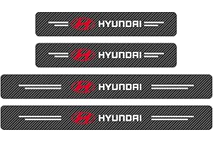 RIDGOEL 4 Stück Auto Einstiegsleisten Schutz für Hyundai I10 I20 I30 I40 IX20 IX35 Tucson Kona EV Kohlefaser Türschweller Aufkleber Automobile Tür Schritt Platte Abdeckung Lackschutzfolie