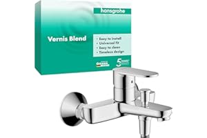 hansgrohe Vernis Blend - bateria wannowa natynkowy do 2 odbiorników, armatura łazienkowa z długością wylewki 17,1 cm, jednouchwytowy kran wannowy, chrom, 71440000