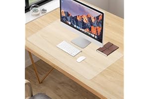 UKOFEW Vade de Escritorio Transparente, 90x40 cm Alfombrilla de Escritorio Transparente, Protector de Escritorio PVC para Oficina y Hogar