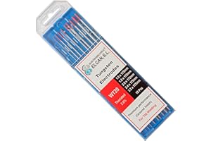 ELECTROMECANICA CANTABRIA ELCAN ELCAN Tungstenos soldadura TIG Torio 2.0% Rojo WT20 profesional, electrodos soldadura para torcha TIG de 1,0 1,6 2,0 2,4 3,2 4,0 mm, 10 unidades - Dimensiones: 1,0/1,6/2,0/2,4/3,2 x 175 mm