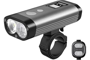 RAVEMEN PR2000 Éclairage Avant, 2000 Lumens Feux Avant pour Le Cyclisme,Lampe de Nuit pour Route et Montagne avec télécommande sans Fil, Anti-éblouissement, étanche IPX8