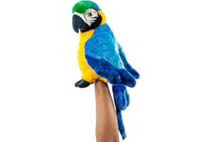 Teddys Rothenburg Kuscheltier Handpuppe Papagei 25 cm blau Stoffpapagei Uni-Toys