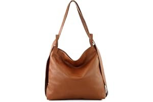 modamoda de - T192 - Italian 2-in-1 Leather Backpack Bag for Women