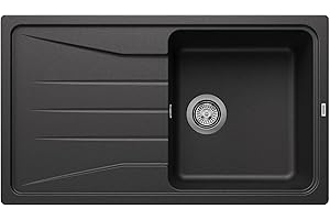 BLANCO SONA 5 S | Granitspüle aus SILGRANIT anthrazit | Einbauart: Einbau von Oben | reversibel | für 50 cm breite Unterschränke | Großes Becken | Reinigungsfreundliche Öberfläche