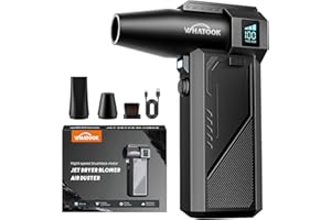 WHATOOK WAHTOOK Soffiatore Aria Compressa：250000RPM Super Power Mini Soffiatore, 3 Velocità Schermo LED Air Duster Depolveratore Elettrico, la Pulizia del PC, Divano, Tastiera, Auto